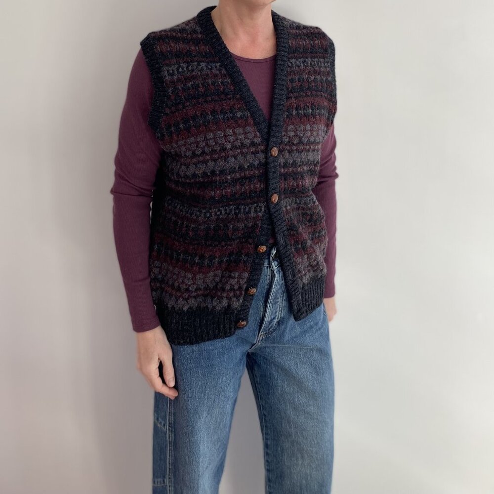 Vintage 50s/60s Shetland Wool Fair Isle Vest – Unisex M/L